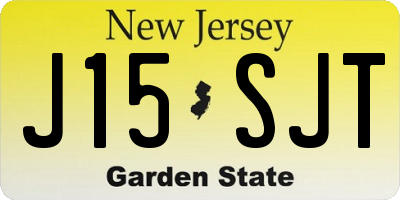 NJ license plate J15SJT