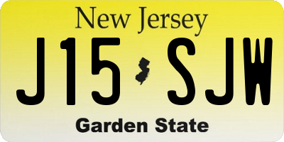NJ license plate J15SJW