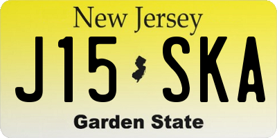 NJ license plate J15SKA