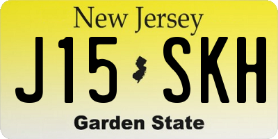 NJ license plate J15SKH
