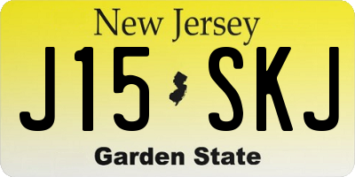 NJ license plate J15SKJ