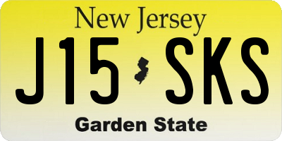 NJ license plate J15SKS
