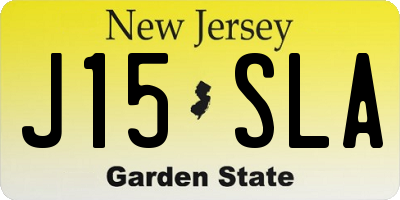 NJ license plate J15SLA