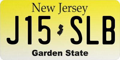 NJ license plate J15SLB