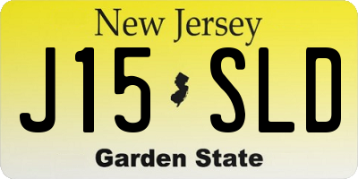 NJ license plate J15SLD