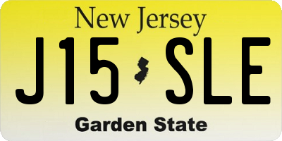 NJ license plate J15SLE