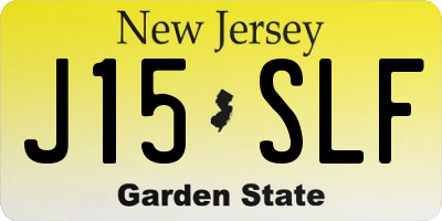 NJ license plate J15SLF
