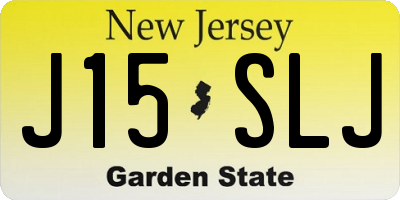 NJ license plate J15SLJ