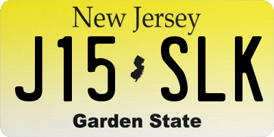 NJ license plate J15SLK
