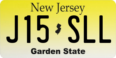 NJ license plate J15SLL