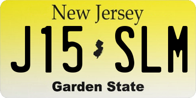 NJ license plate J15SLM