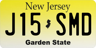 NJ license plate J15SMD