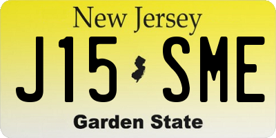 NJ license plate J15SME
