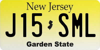 NJ license plate J15SML