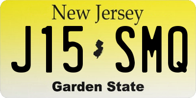 NJ license plate J15SMQ