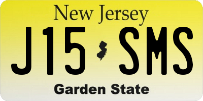 NJ license plate J15SMS