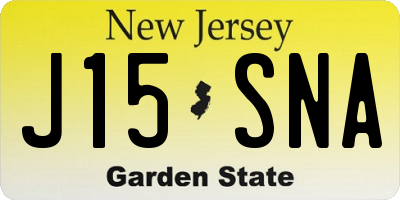 NJ license plate J15SNA