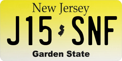 NJ license plate J15SNF