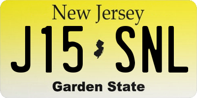 NJ license plate J15SNL
