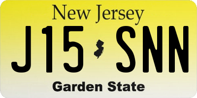 NJ license plate J15SNN