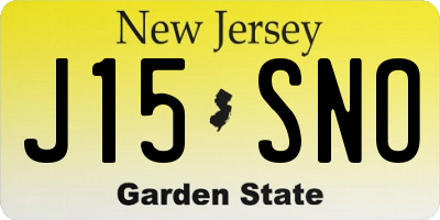 NJ license plate J15SNO