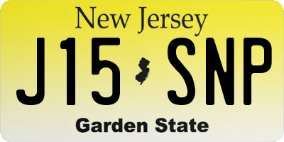 NJ license plate J15SNP