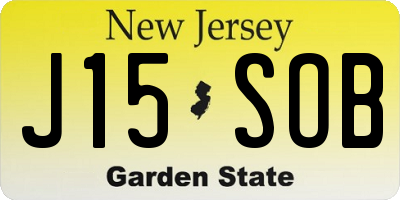 NJ license plate J15SOB