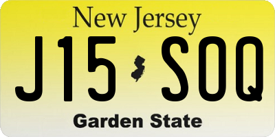 NJ license plate J15SOQ
