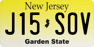 NJ license plate J15SOV