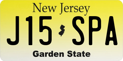 NJ license plate J15SPA