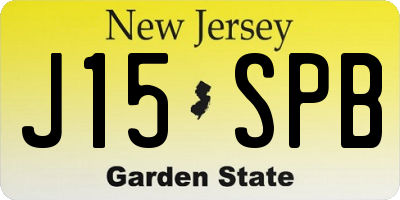 NJ license plate J15SPB