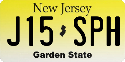 NJ license plate J15SPH