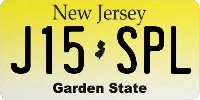 NJ license plate J15SPL