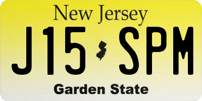 NJ license plate J15SPM