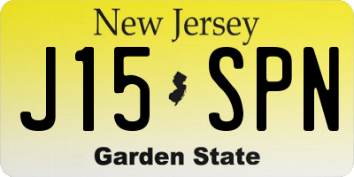 NJ license plate J15SPN
