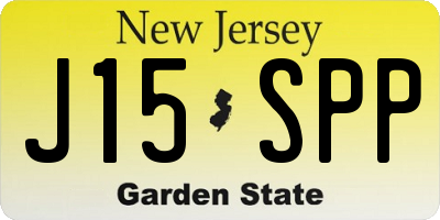NJ license plate J15SPP