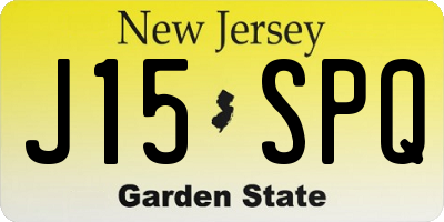 NJ license plate J15SPQ