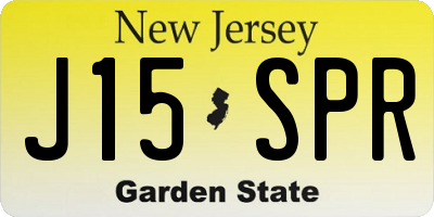 NJ license plate J15SPR