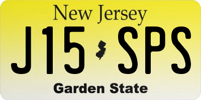 NJ license plate J15SPS
