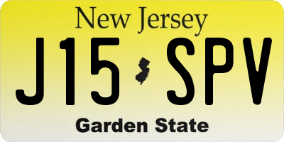 NJ license plate J15SPV