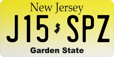 NJ license plate J15SPZ