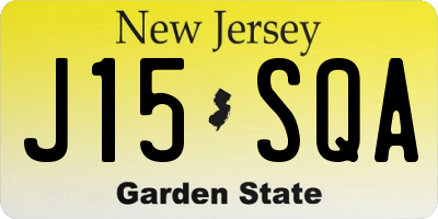 NJ license plate J15SQA