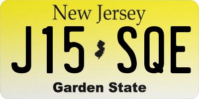 NJ license plate J15SQE