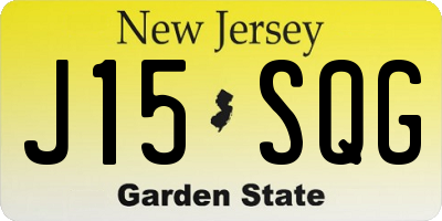 NJ license plate J15SQG