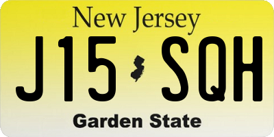 NJ license plate J15SQH