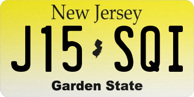 NJ license plate J15SQI