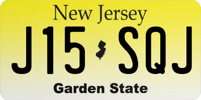 NJ license plate J15SQJ