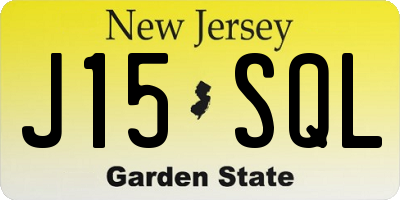 NJ license plate J15SQL