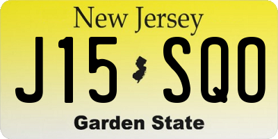 NJ license plate J15SQO