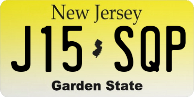 NJ license plate J15SQP